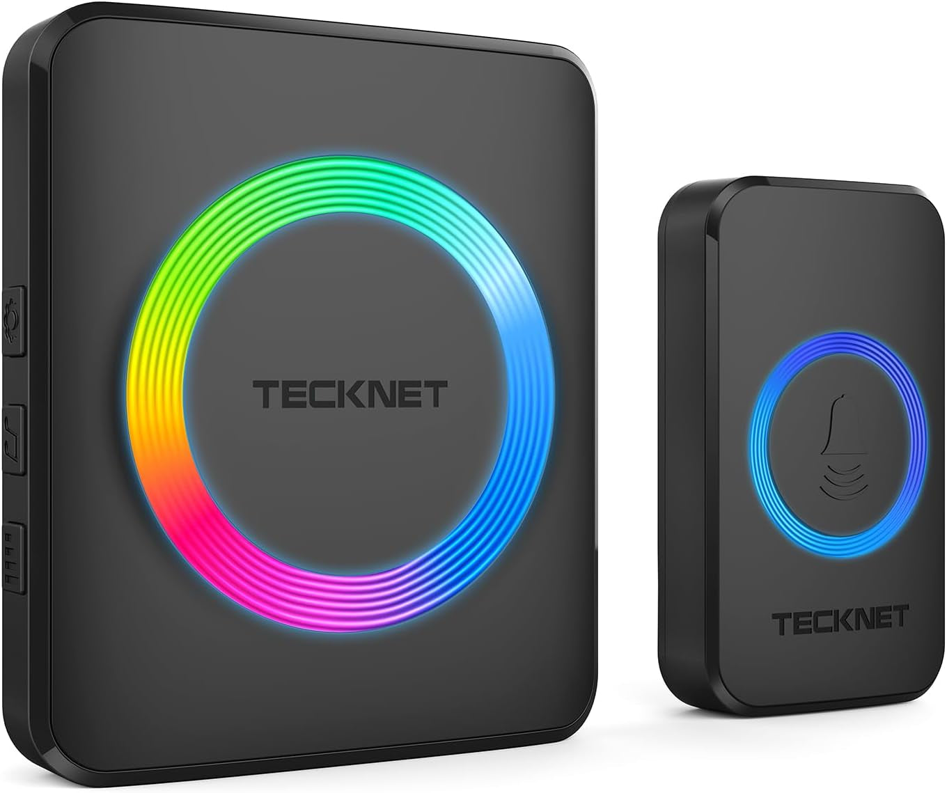 Wireless Doorbell with 2 Plug-In Receivers, IP65 Waterproof Doorbells for Home, 1300Ft Operating Range, 60 Melodies & 5 Volume Levels of 0-120 Db, RGB Light for Hearing Impaired