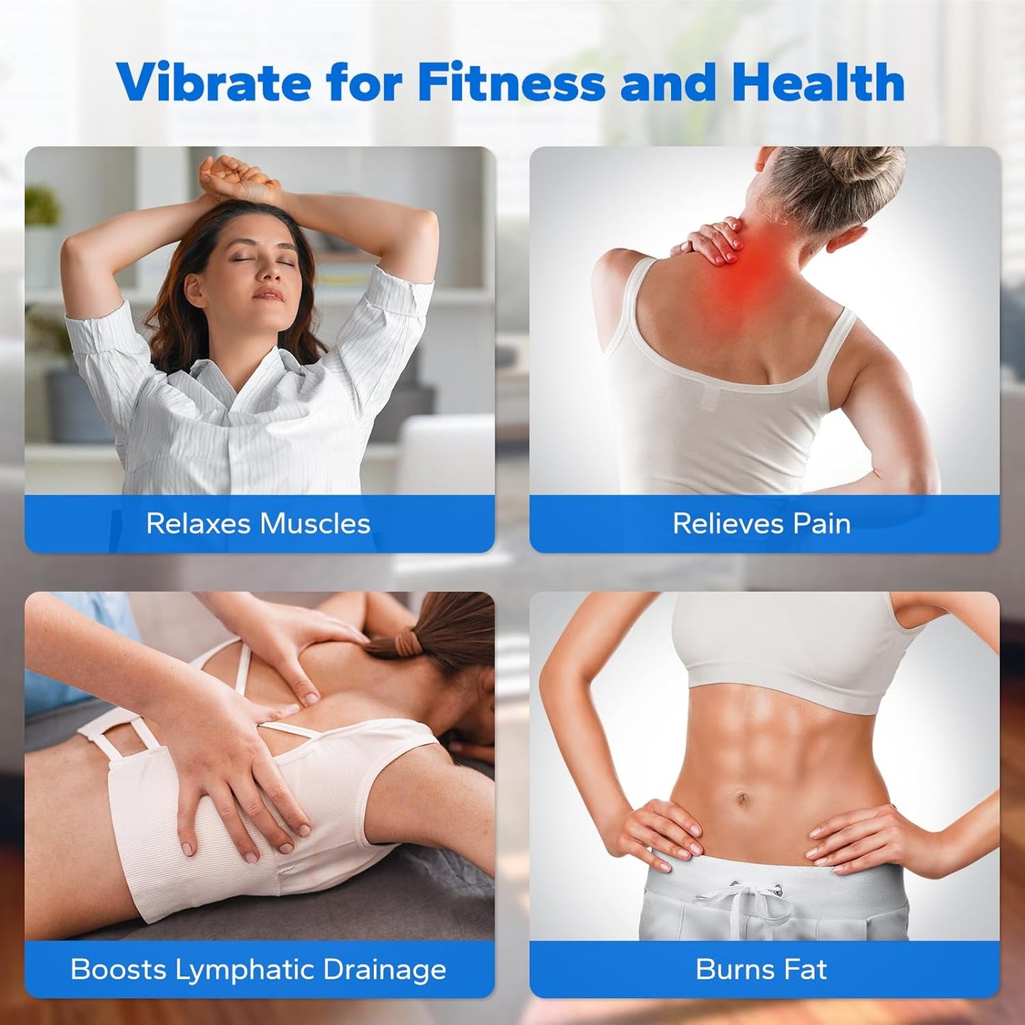 Vibration Plate Exercise Machine, Vibration Plate with Real-Time Calorie Tracking on LED Display, Vibrating Plate Exercise Machine for Women Men, Workout Equipment for Home