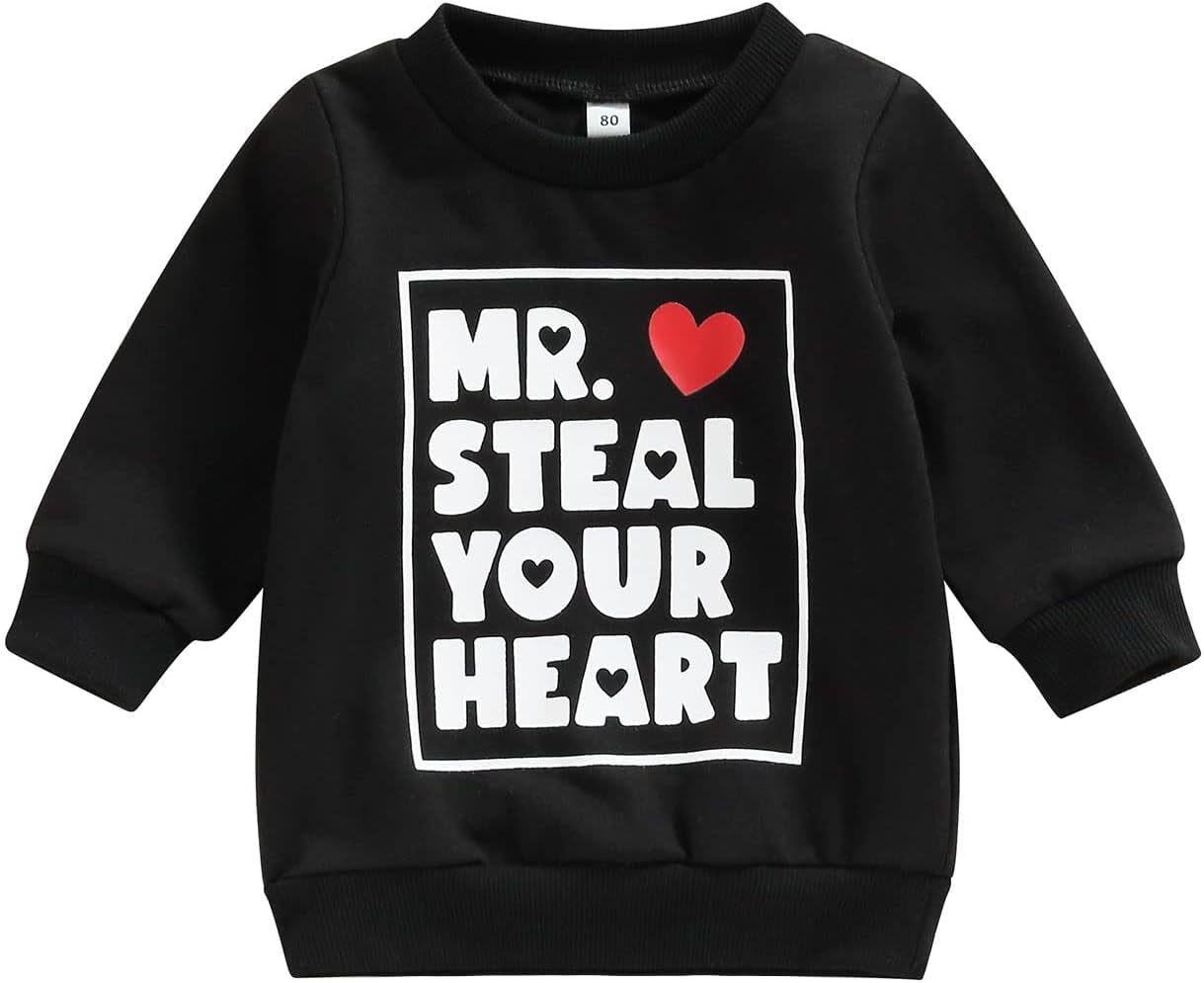 Infant Boy Sweatshirt Toddler Crewneck Sweater Newborn Baby Boy Girls Clothes Letter Printed Fall Spring Pullover Tops