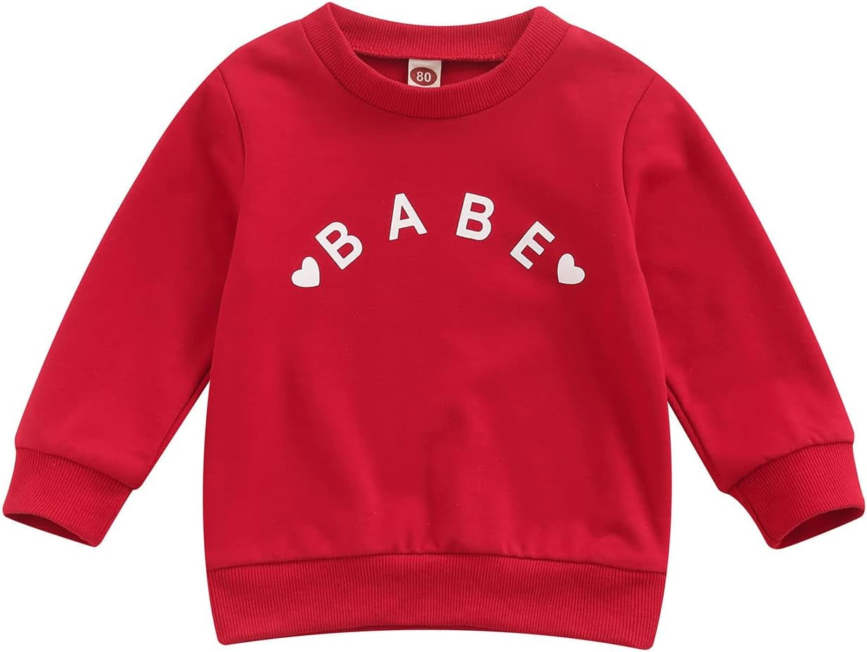 Infant Boy Sweatshirt Toddler Crewneck Sweater Newborn Baby Boy Girls Clothes Letter Printed Fall Spring Pullover Tops