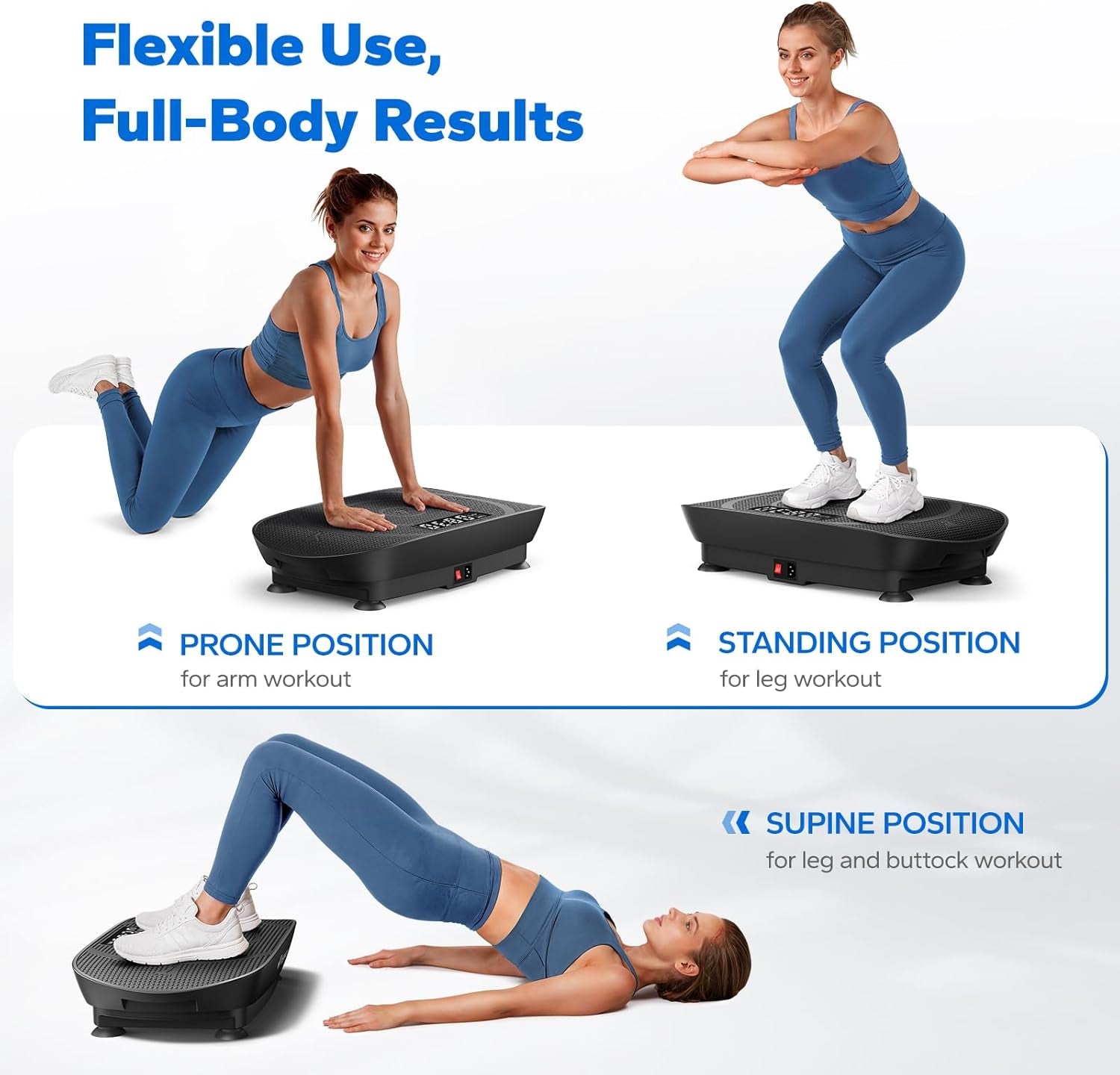 Vibration Plate Exercise Machine, Vibration Plate with Real-Time Calorie Tracking on LED Display, Vibrating Plate Exercise Machine for Women Men, Workout Equipment for Home